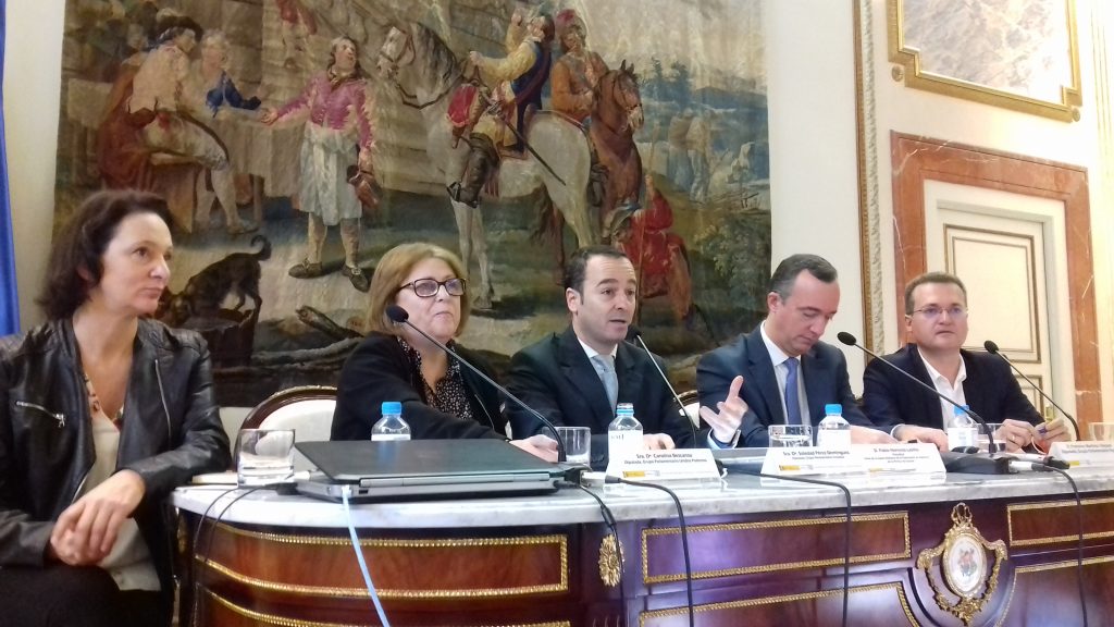 Los diputados Francisco Martínez Vázquez (PP); Marisol Pérez (PSOE); Carolina Bescansa (Unidos Podemos), y Diego Clemente (Ciudadanos)