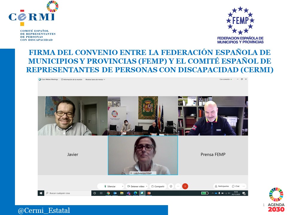 Firma del convenio de colaboración entre el Comité Español de Representantes de Personas con Discapacidad (CERMI) y la Federación Española de Municipios y Provincias (FEMP)