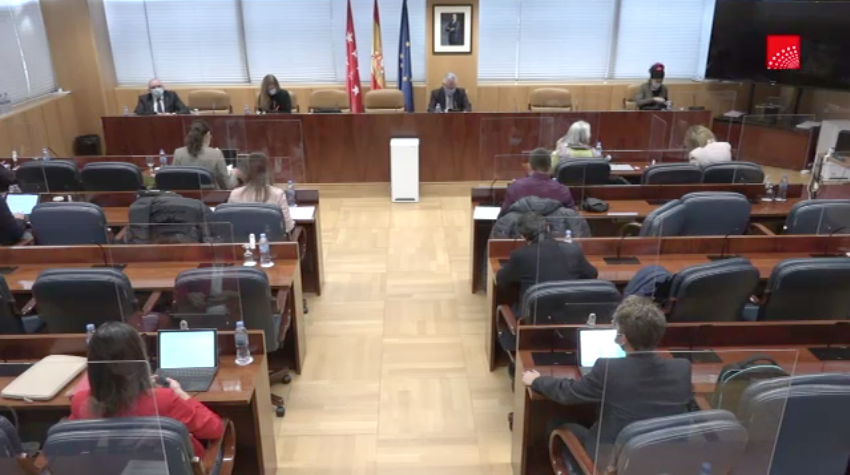 Oscar Moral en su comparecencia de este miércoles en la Asamblea de Madrid ante la Comisión de Investigación sobre la situación provocada por la COVID-19 en los centros residenciales de personas mayores de la Comunidad de Madrid
