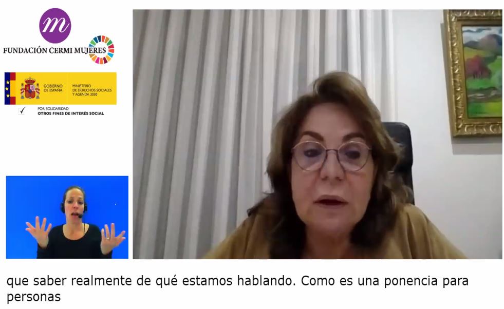 Pilar Sepúlveda durante la celebración de la XXX edición del webinario ‘No estás sola’