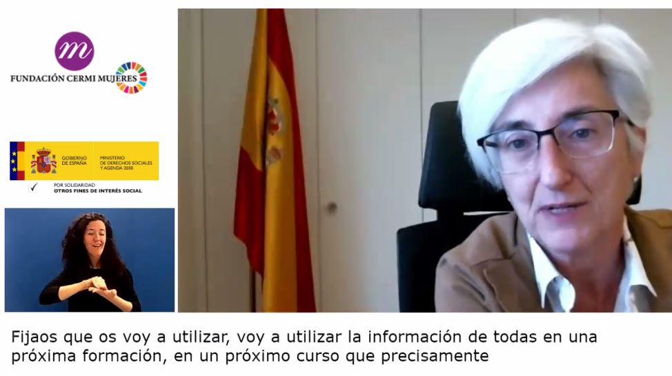 Participante durante el XXIX Webinario 'No estás sola' Acceso a la justicia