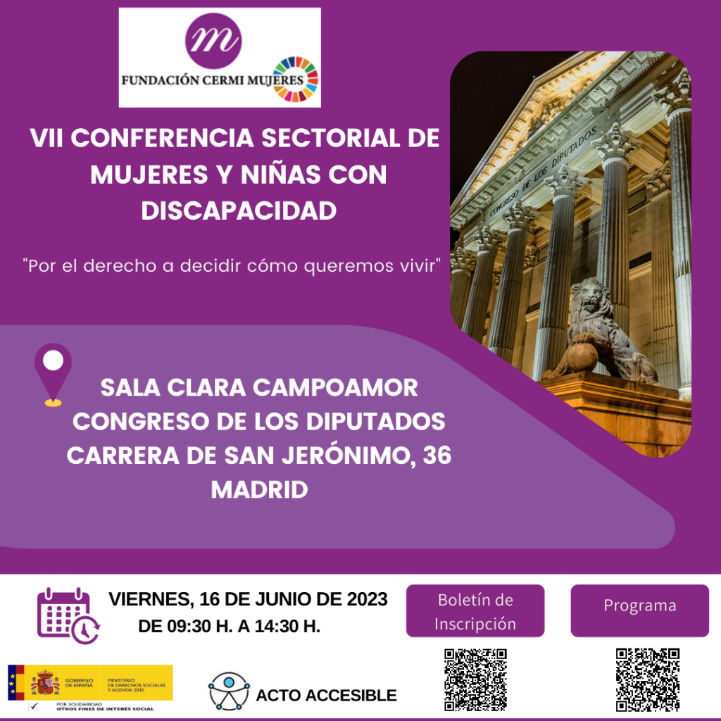 Banner de la VII Conferencia Sectorial de CERMI Mujeres