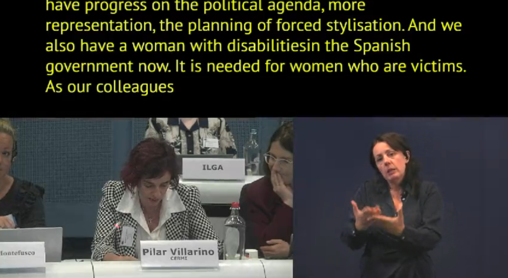 directora del Comité Español de Representantes de Personas con Discapacidad, Pilar Villarino, en el seminario ‘Una Unión de Igualdad. Derechos y Estrategias de la Discapacidad’
