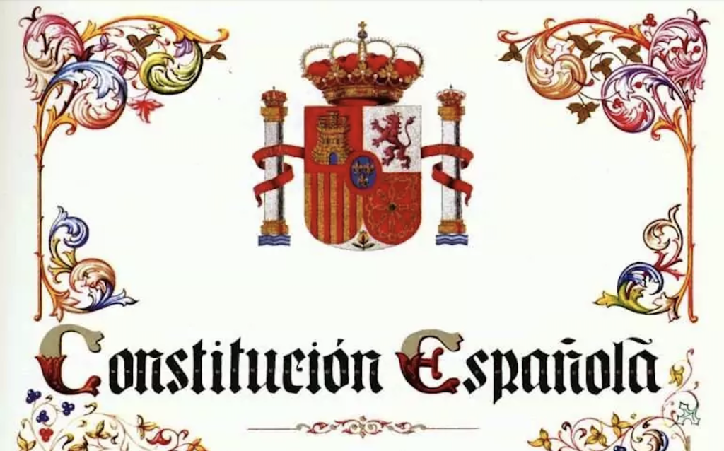 Imagen de la cubierta de la publicación de la Constitución Española