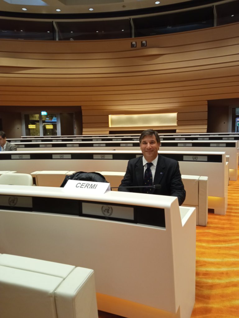 Gregorio Saravia en Ginebra en la sede de la ONU