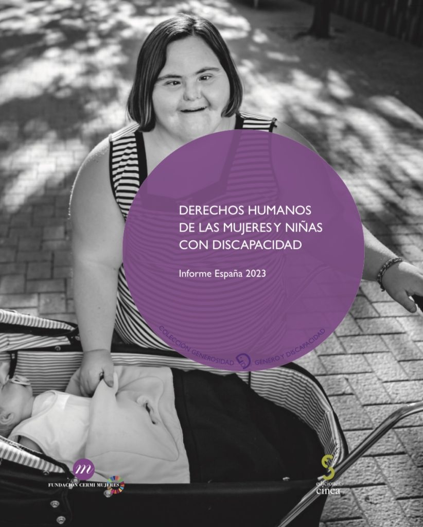 Imagen de la cubierta de la publicación "Derechos humanos de las mujeres y niñas con discapacidad. Informe España 2023"