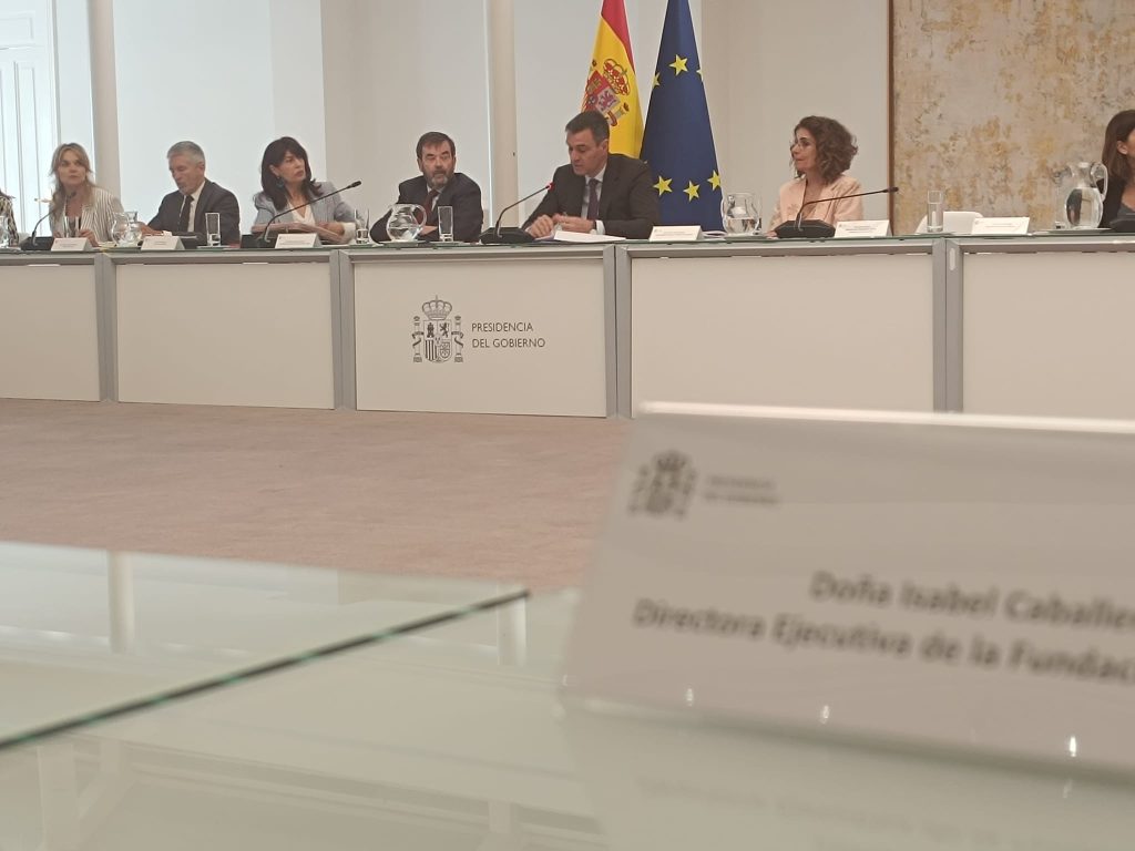 El presidente del Gobierno, Pedro Sánchez, durante el Pleno extraordinario del Observatorio Estatal de Violencia sobre la Mujer