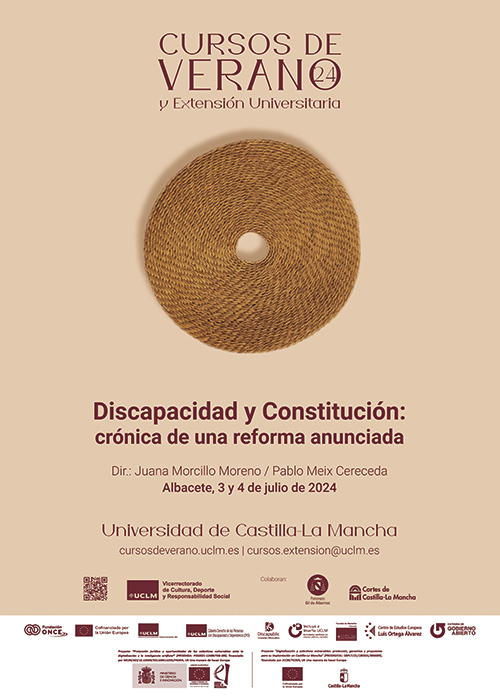 Infografía del curso de verano de la Universidad de Castilla-La Mancha organizado bajo el título “Discapacidad y Constitución: crónica de una reforma anunciada”