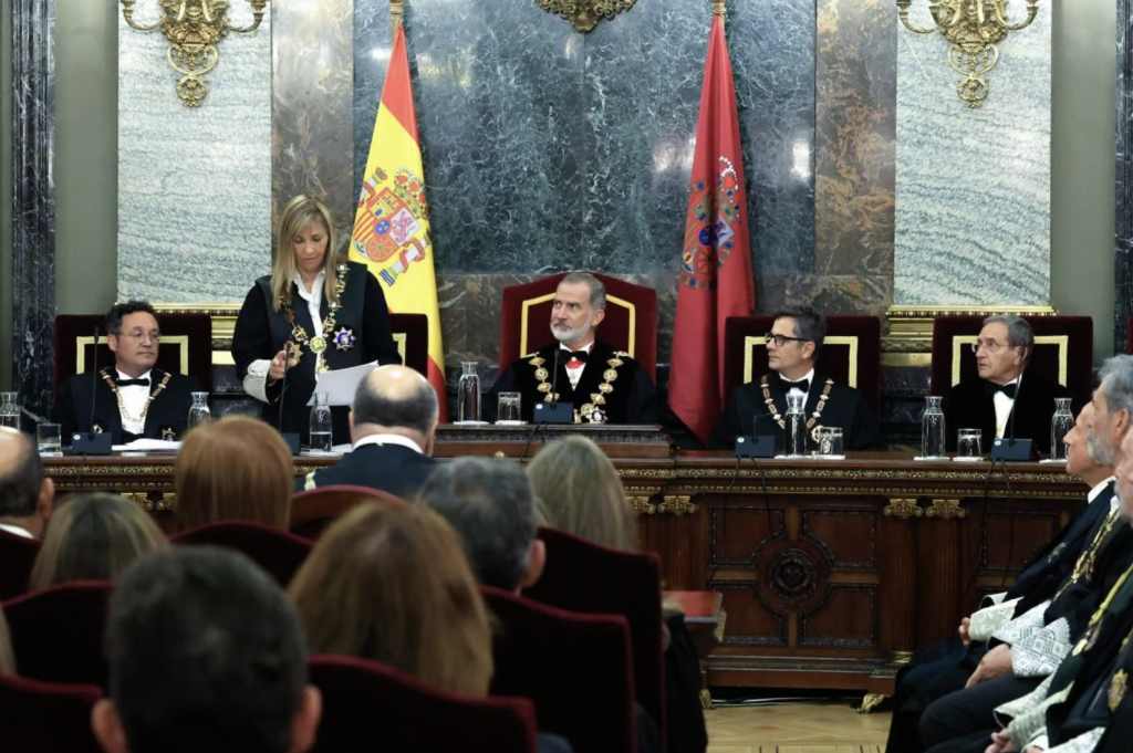 Isabel Perelló, durante su discurso ante el rey Felipe VI el pasado 5 de septiembre | Foto de Casa Real