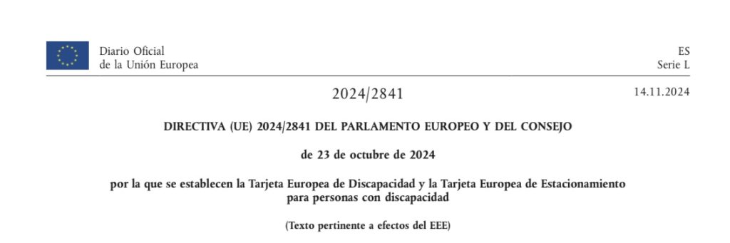 Imagen del Diario Oficial de la Unión Europea que publica la Directiva